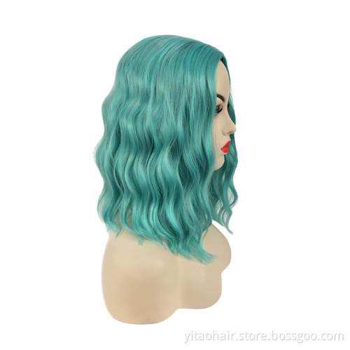 ZYR Long Wavy Synthetic Lace Front Wig Glueless Purple High Temperature Heat Resistant Fiber Hair Wigs for Women Light Swiss HEN